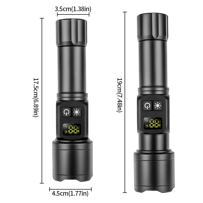 Rechargeable Aluminum Alloy Camping Flashlight with USB Charging 1200 Lumens Adjustable Beam Torchlight 1598