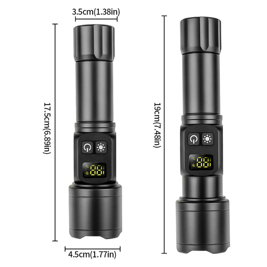 Rechargeable Aluminum Alloy Camping Flashlight with USB Charging 1200 Lumens Adjustable Beam Torchlight 1598