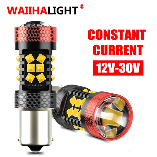 New Style 1156 P21W BA15S Car LED Bulb P21/5W Turn Signal 1156 3030 T20 W16W T25 7443 W21W 7440 White Yellow Red