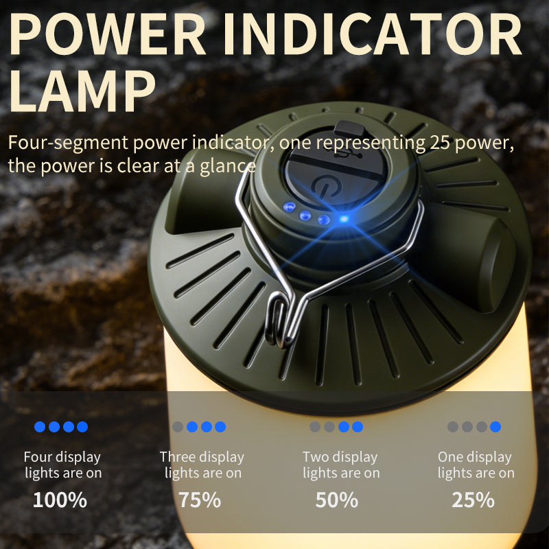 Multifunctional Outdoor Camping Lantern 36 LED RGB 3-in-1 Color Light Telescopic USB C Rechargeable PC Material Camping Light SQ-G26
