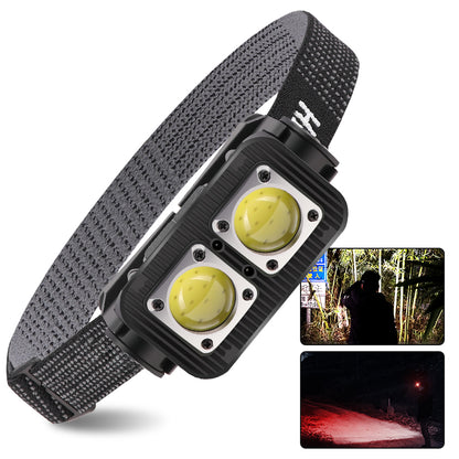 New 18650 400lms LED Headlamp with Built-in 2*Cob for Outdoor Camping Mountaineering Fishing and Emergency Use K372