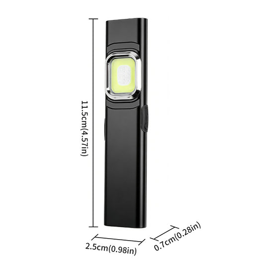 Ultra-Slim COB Work Light with Scale Magnetic Rechargeable Pen Clip Portable Mini EDC Flashlight for Car Camping Night Workshop X505