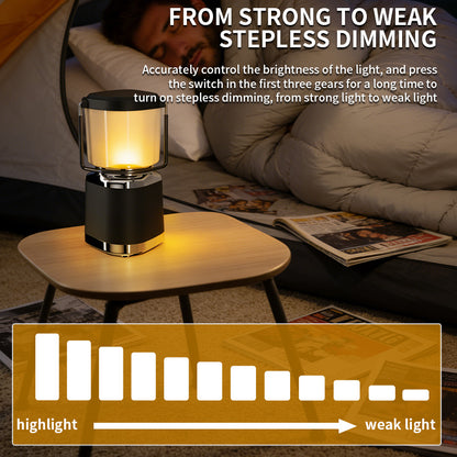 Multifunctional LED Camping Lantern 3-Color Light 3000mAh USB Type C Rechargeable with Power Bank Output L2510