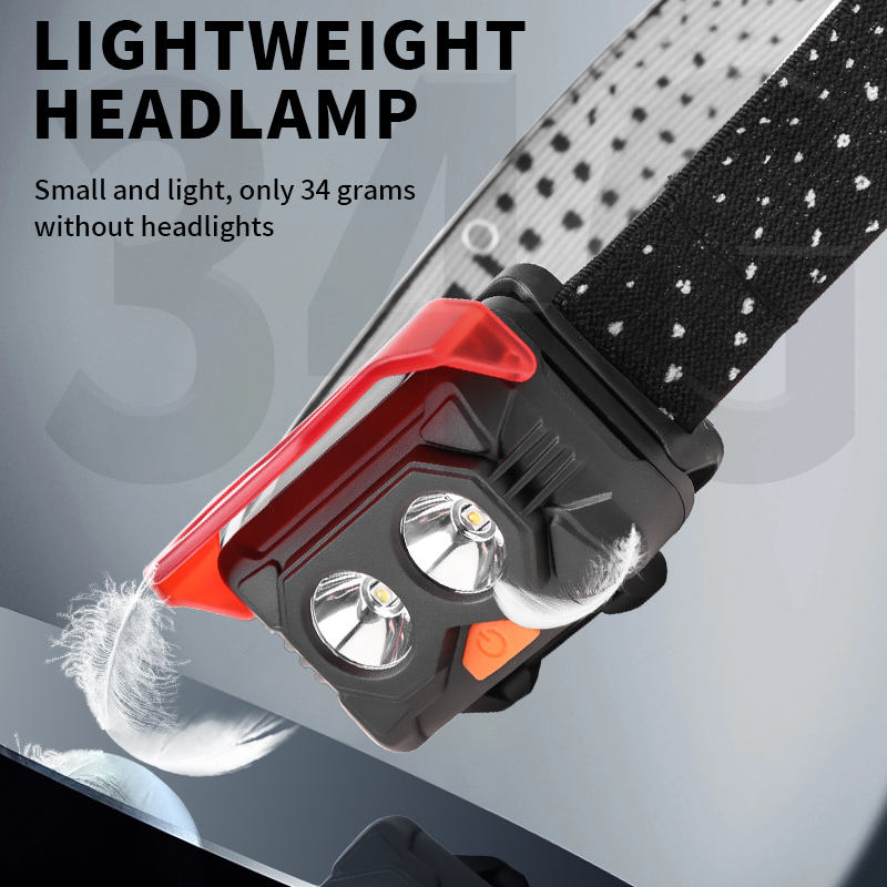 Mini XPE LED Rechargeable Headlamp 3*AAA Dry Battery 5 Mode Red ABS Outdoor Fishing Hiking Mountain White Yellow Headlight CY-2029