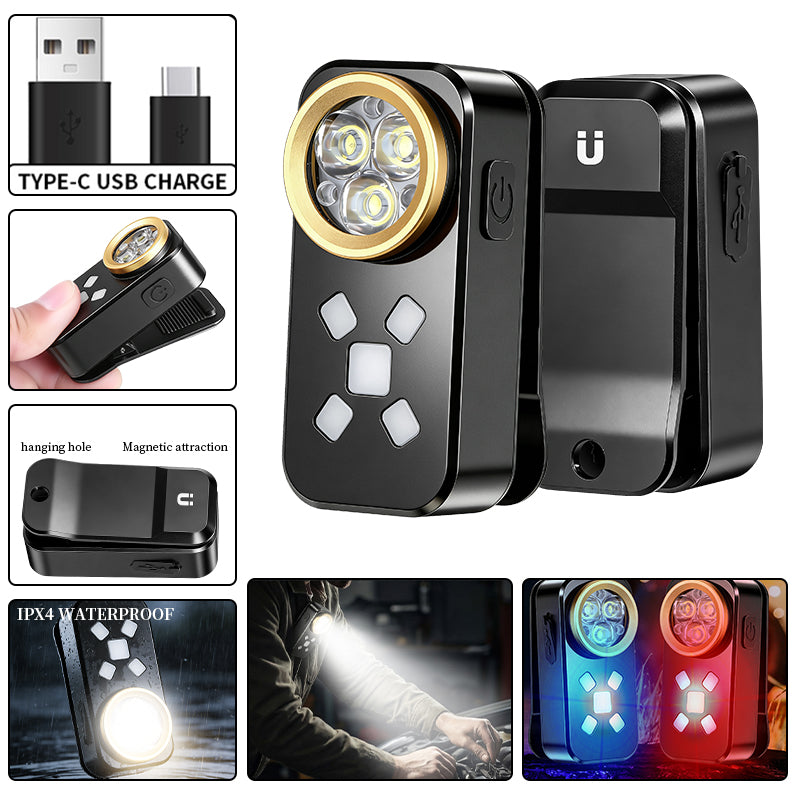 Multiple Adjustment Portable Clip-On Compact Long-Lasting Camping LED Magnet Keychain Flashlight IPX4 Waterproof Adjustable Beam H30