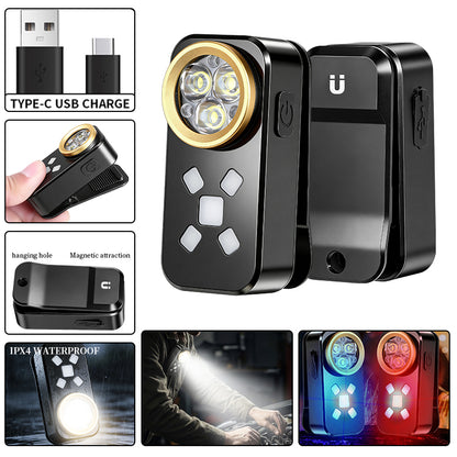 Multiple Adjustment Portable Clip-On Compact Long-Lasting Camping LED Magnet Keychain Flashlight IPX4 Waterproof Adjustable Beam H30