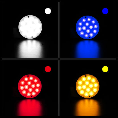 14 LED Car Truck Semaphore Light Emergency Signal Beacon Warning Hazard Flash Waterproof IP67 Round Lamp Safety Strobe Lights