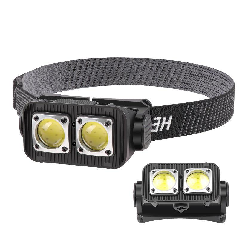 New 18650 400lms LED Headlamp with Built-in 2*Cob for Outdoor Camping Mountaineering Fishing and Emergency Use K372