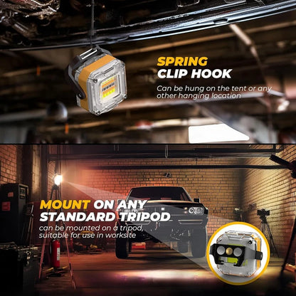 Rechargeable Work Light, 2Pack Double-Sided Portable Work Lights ,Magnetic Inspection Light with 1/4 Inch Tripod Mount-A50M