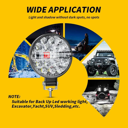 12V 24V Car LED Work Light 4X4 Offroad Headlight 24SMD Spot SUV ATV Motorcycle Truck Auto Bulbs Help Flash Strobe Lamp