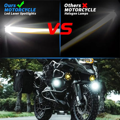 New Motorcycle LED Fog lights Spotlight Auxiliary Fog Lamps High Low Beam Driving Work Lights Lens 6000lm Sled Trucks Universal