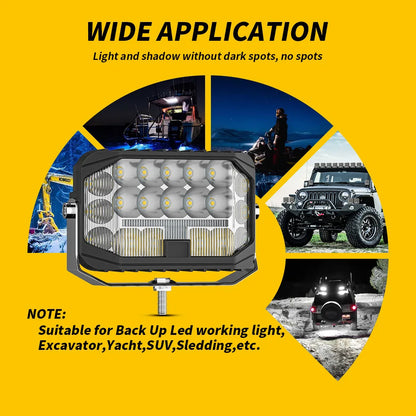 Automotive LED Work lLight 5lnch Truck Motorcycle Far and Near Light Headlight Off-road Roof Spotlight Auxiliary Light