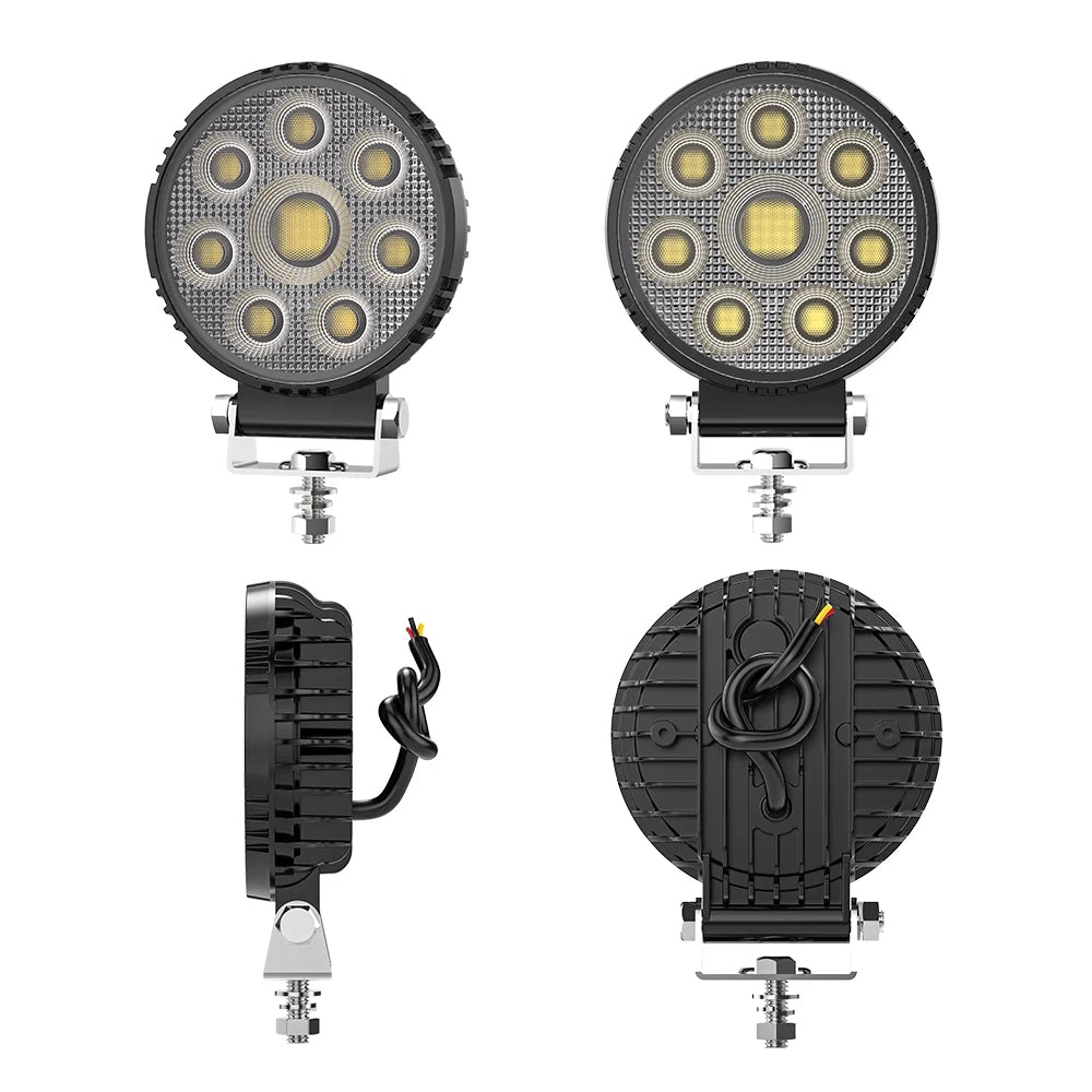 4 Inch 32 LED Circle Floodlight 9-32V 24W Car Work Light For Jeep Truck Boat Tractor ATV Offroad 4X4 Barra LED Headlight