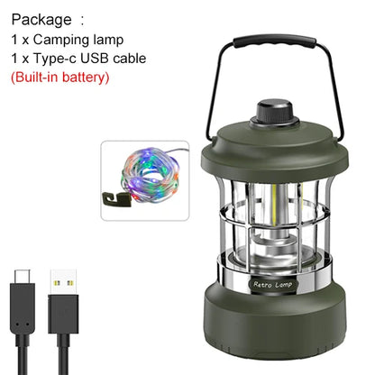 Camping Light RGB Colorful String 15M Outdoor Hanging Light Super Bright Tent Lamp