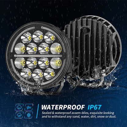 7" Round Car Working Light Truck Off-Road Driving Light Retrofitted Front Headlight Auxiliary Car Light Day Running Light 7R02