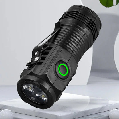 Mini LED Flashlight USB TYPE-C Rechargeable with Clip Pocket Flashlight 3 Light Modes Hat Clip Light for EDC Camping Hiking Emergency