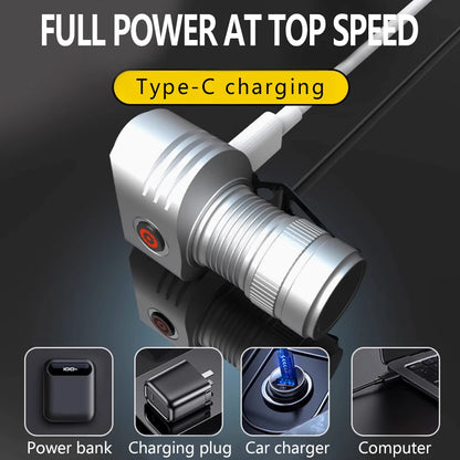 Mini 6LED Flashlights Rechargeable Aluminum Alloy Flashlight with 4 Modes Searchlight Magnetic Work Light Outdoor Fishing Torch