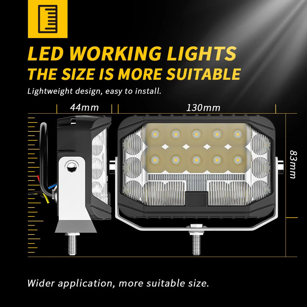 Automotive LED Work lLight 5lnch Truck Motorcycle Far and Near Light Headlight Off-road Roof Spotlight Auxiliary Light