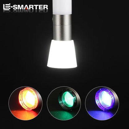 High Bright LED Flashlight Rechargeable Telescopic Portable Lamp Outdoor Camping COB Side Light with 3 Color Lens and Magnetic