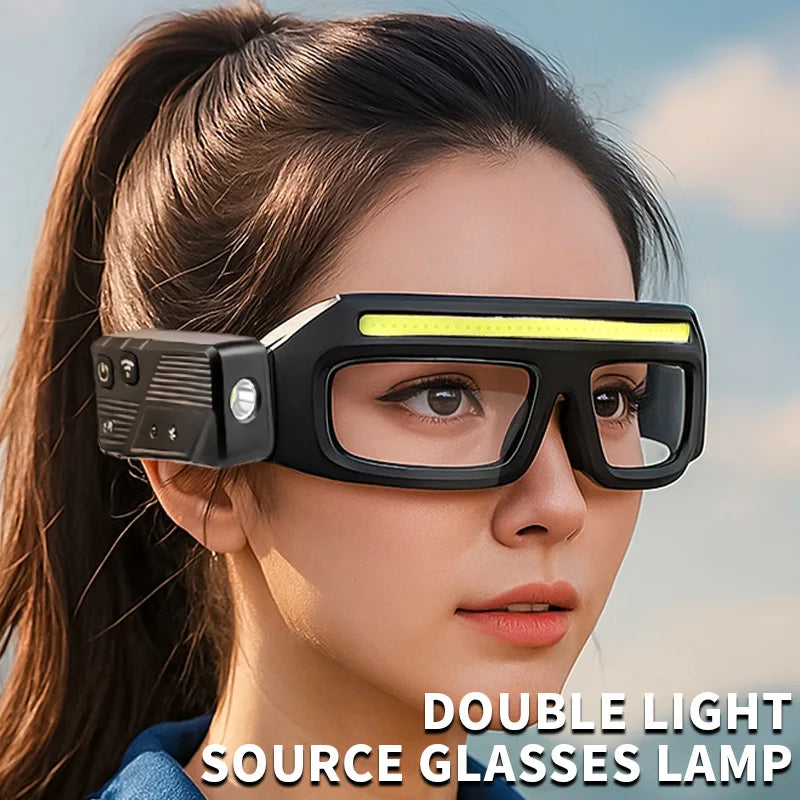 Multi Functional Goggles Wave Sensor Control, 5 Modes W/strobe, 90° Rotatable, Usb-c Rechargeable for Cycling Fishing Repair