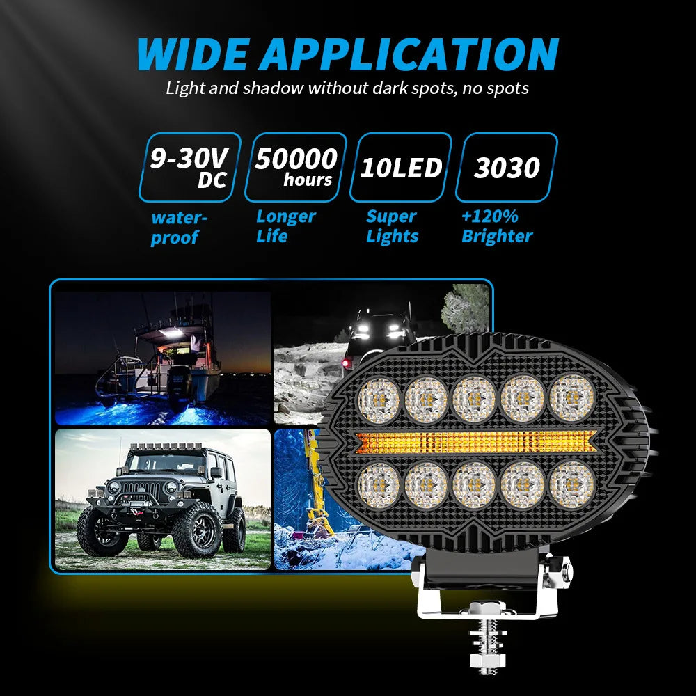 5.5 "oval 12V 10LED working light modified floodlight paving off-road lights engineering lights