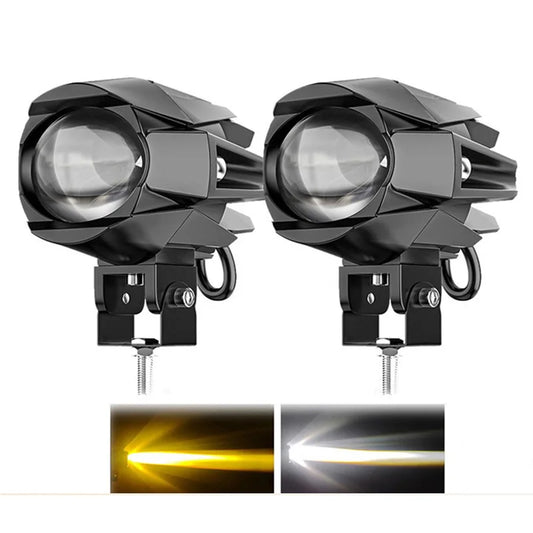 New Motorcycle LED Fog lights Spotlight Auxiliary Fog Lamps High Low Beam Driving Work Lights Lens 6000lm Sled Trucks Universal