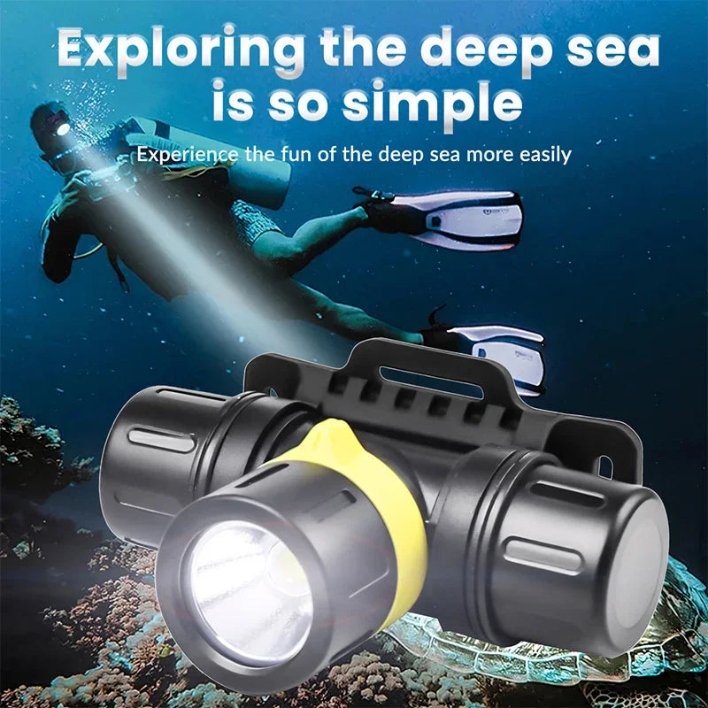 Professional LED Scuba Diving Headlamp LED Headlight 50M Underwater IPX8 Waterproof Dive projection 18650/21700 Torch