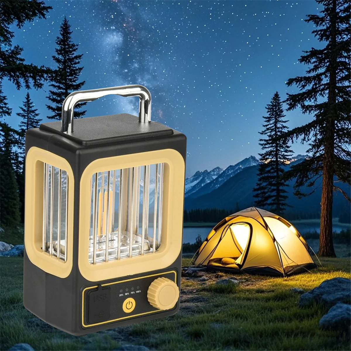 Outdoor Solar LED Light Lamp USB Rechargeable LED Solar Camping Light Portable Lanterns