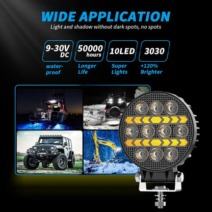 4inch DRL round work light auxiliary light Off-road vehicle LED headlight access light two-color