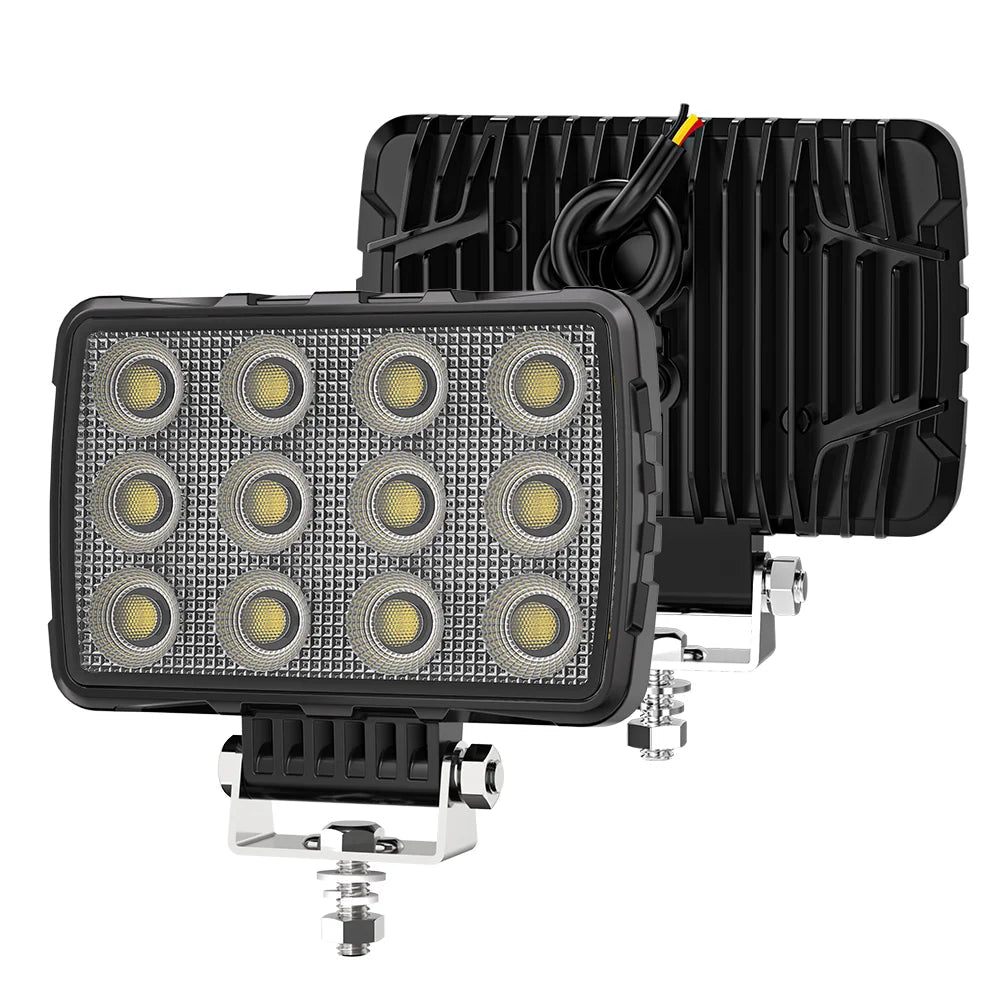 5.7Inch 48 LED Rectangle Floodlight 9-80V Car Work Light For Jeep Truck Boat Tractor ATV Offroad 4X4 Barra LED Headlight