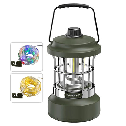 Camping Light RGB Colorful String 15M Outdoor Hanging Light Super Bright Tent Lamp