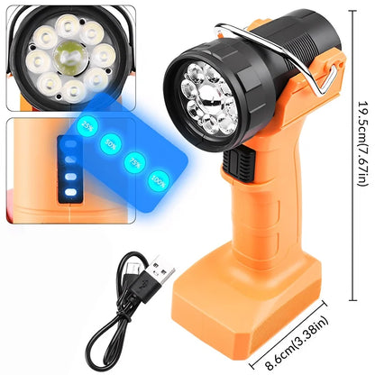 9LED work light 4000mAh Type-C USB charging with hook can be rotated 90° car repair emergency light handheld flashlig