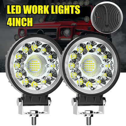 Car LED Work Light Round Spot Light 4-inch 33LED High Power Work Light Modification Truck Front Spot Light