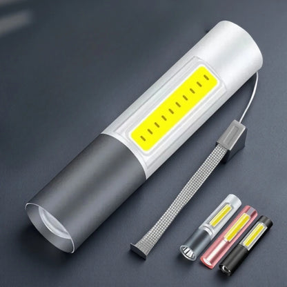 Mini LED Flashlight Zoomable USB Rechargeable Waterproof Lamps 3 Switch Modes Portable Torch Outdoor Safety Light