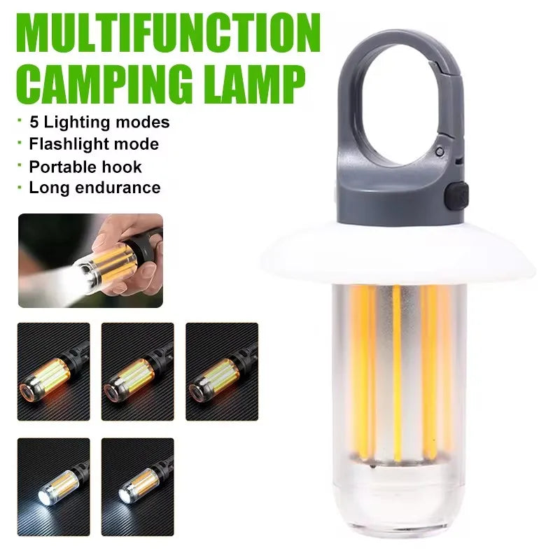 Three Light Sources with Built-in Battery Outdoor Camping Light Type-c Charging Magnet Retro Camping Light H1