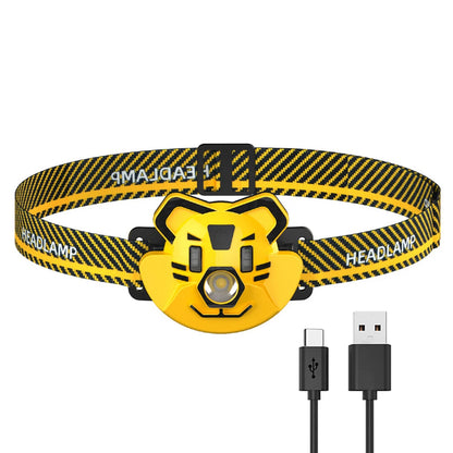 Kids LED Headlamp USB Rechargeable Camping Flashlight Toys 4 Modes Cute Animal Headlight Birthday Gifts for Toddlers