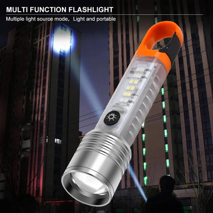 Outdoor Adventure Emergency Fishing Flashlight Long White Flashlight Work Lamp Waterproof Lantern Camping Torch With Magnetic