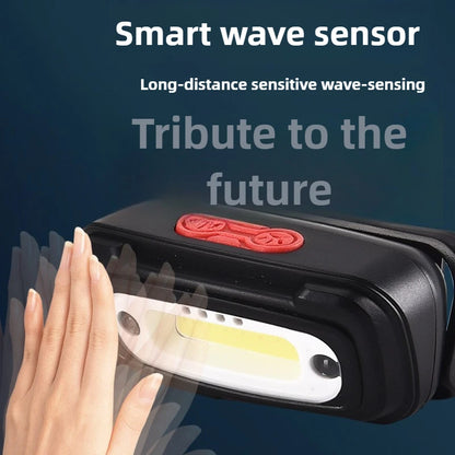 Induction LED Headlamp, Head-Mounted Night Fishing Lamp, Mini COB High-Brightness Outdoor Small Rechargeable Headlamp