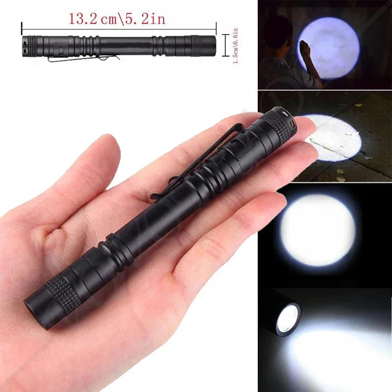 Mini LED Flashlight XPE Portable Zoom Pen Light Waterproof Torch Camping Emergency Outdoor Walking Lantern Keychain Flashlight