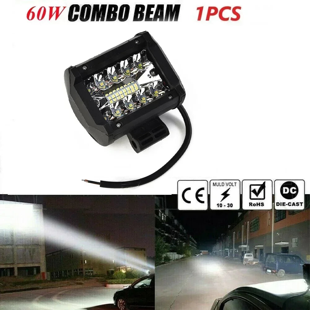 Accessories LED Light Bar Useful 10.5*9.8*8cm High Intensity LEDs Portable Quake-proof 12V 60W Combo Flood+Spot