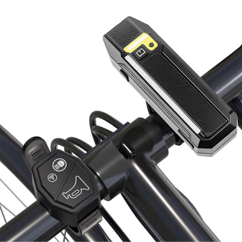 New night-time smart light-sensitive LED bike light with remote control and speaker, USB charging, lightweight for night riding
