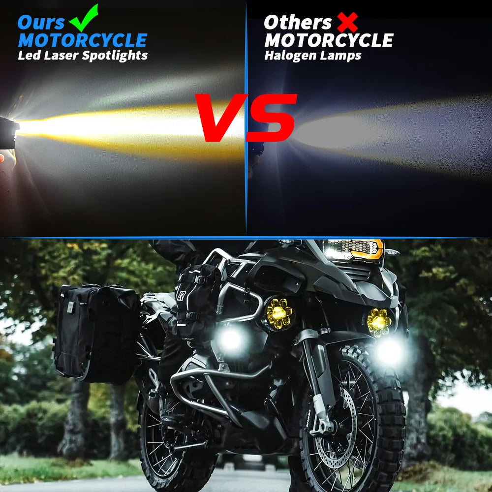 Motorcycle bike spotlight 4 beads external LED spotlight motorcycle headlight waterproof high brightness motorcycle headlight