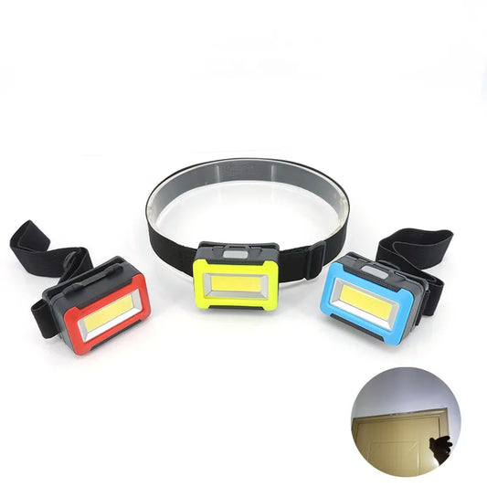 Mini Headlamp Portable COB LED Headlight head torch 3 Modes AAA Outdoor night small Head Lamp for Camping Hiking Fishing Cycling