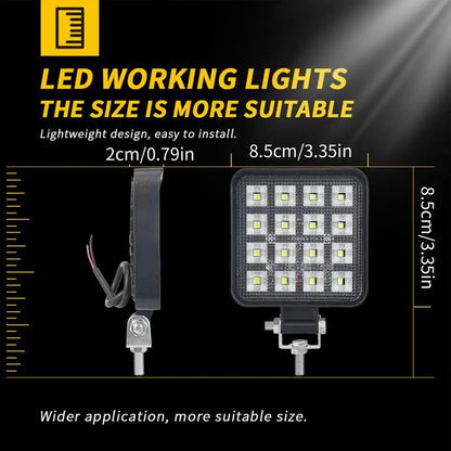 New 4Inch Square 64LED Driving Floodlight Waterproof LP68 Work Led Headlights Flood Flash Working Lights for Tractors