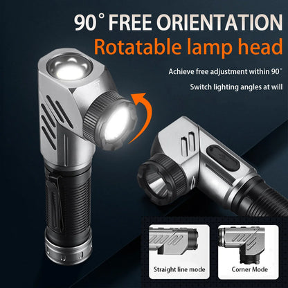 Rotatable Flashlight With Magnetic Attraction At The Bottom Suitable For outdoor Household emergency use Breaking Windows