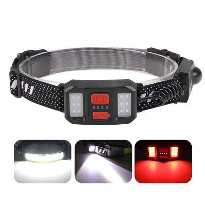 Headlamp Sensor XPE COB Led Headlight Waterproof Built-in Battery High Power Type-C USB Rechargeable Portable Head Light