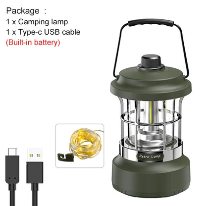 Camping Light RGB Colorful String 15M Outdoor Hanging Light Super Bright Tent Lamp
