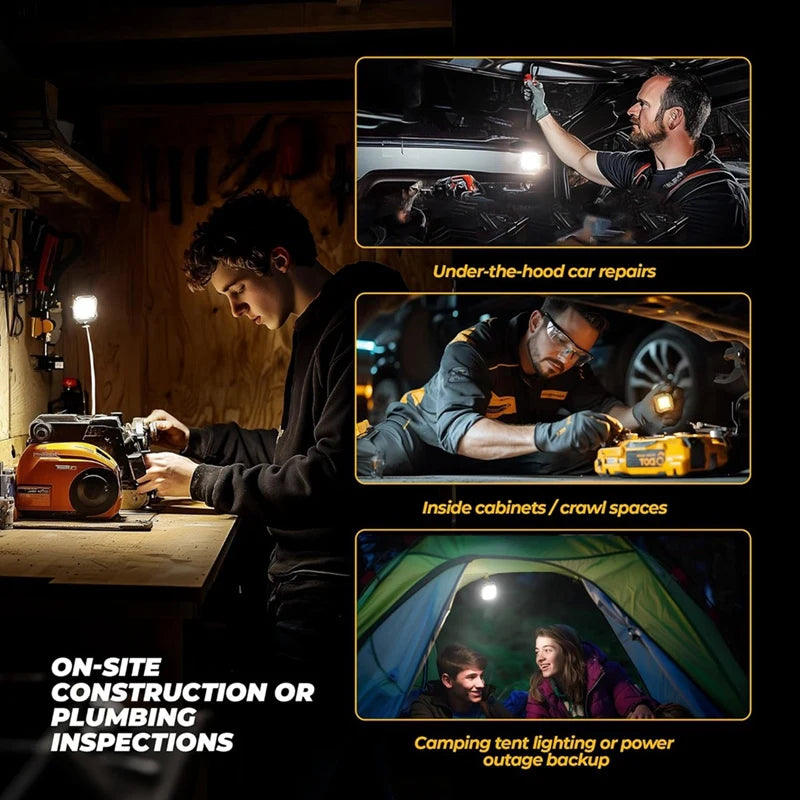 Rechargeable Work Light, 2Pack Double-Sided Portable Work Lights ,Magnetic Inspection Light with 1/4 Inch Tripod Mount-A50M