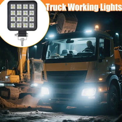New 4Inch Square 64LED Driving Floodlight Waterproof LP68 Work Led Headlights Flood Flash Working Lights for Tractors