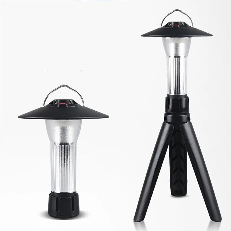 2-in-1 Portable Foldable Camping Lamp Stand Lantern Hanger Table Rack for Outdoor Activities HW777
